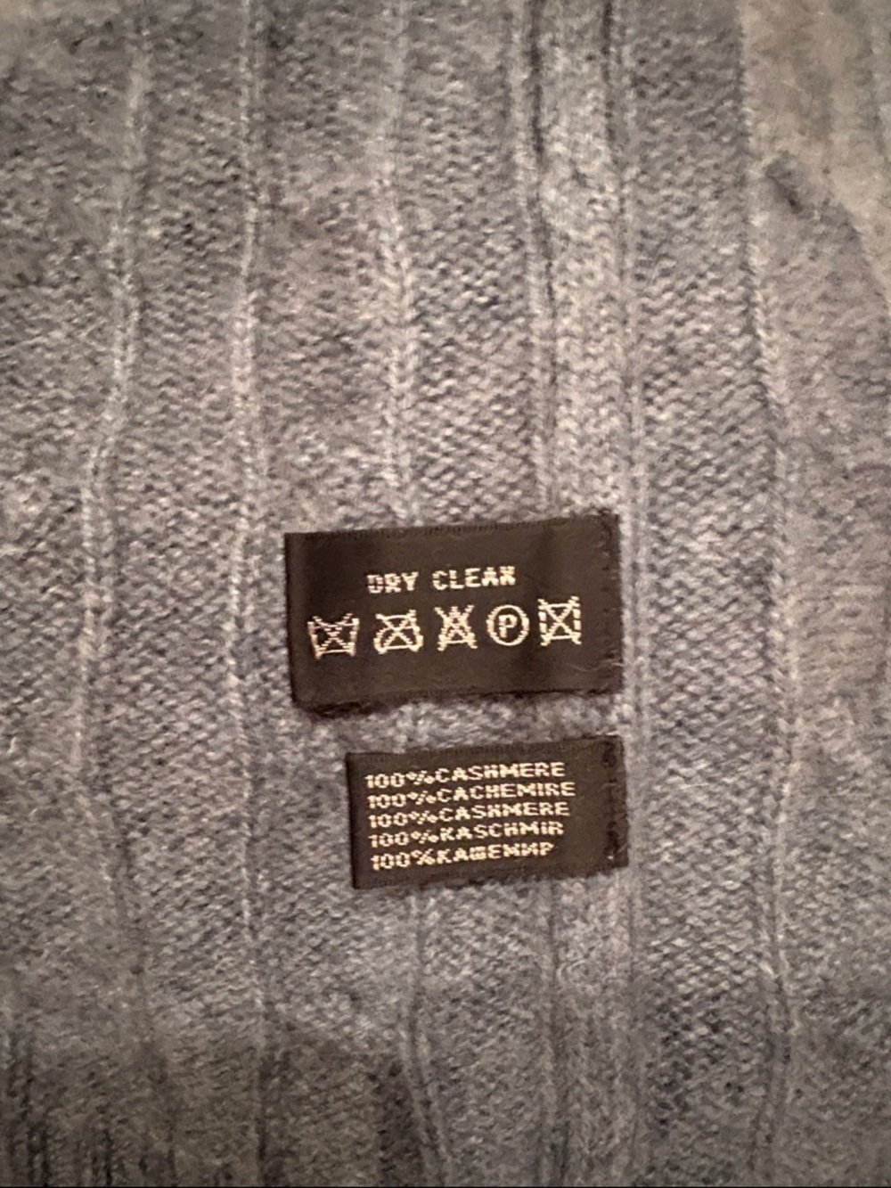 Ralph Lauren Women's Light Green/Blue Black Label Cashmere Cable Knit Sweater - Picture 4 of 4